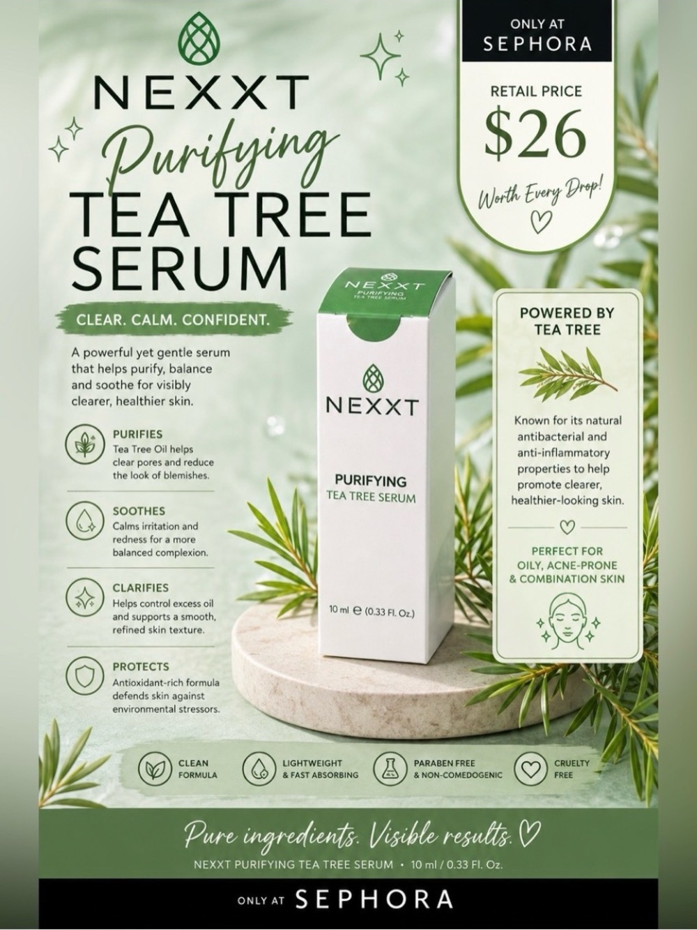 Nexx Purifying Tea Tree Serum — Green and White Packaging Miami, FL